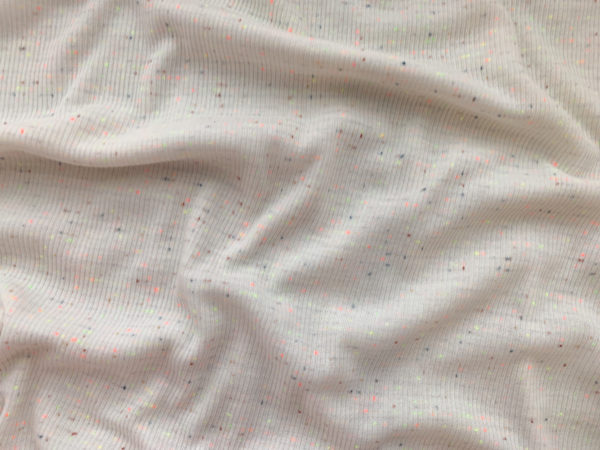 Deadstock Cotton Rib - White Neon Speckle