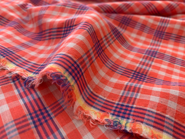 Deadstock Yarn-Dyed Cotton Shirting - Red/White Plaid