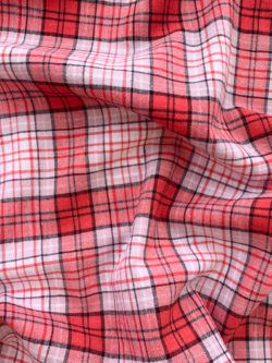 Deadstock Yarn-Dyed Cotton Shirting - Red/White Plaid