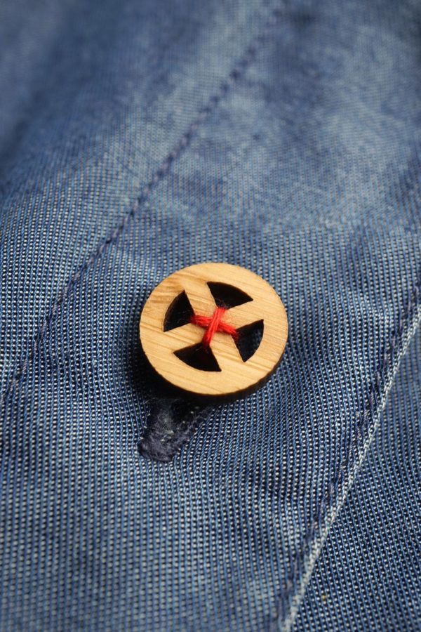 Arrow Mountain Bamboo Button - Fox