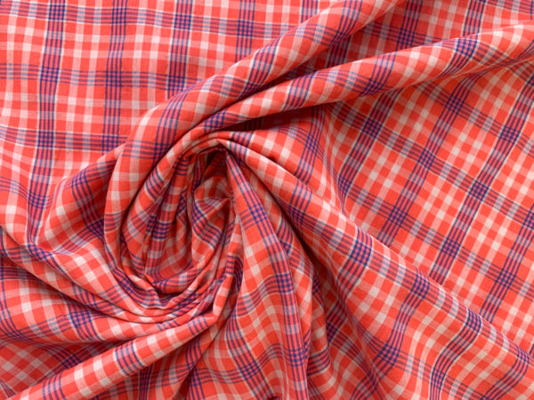 Deadstock Yarn-Dyed Cotton Shirting - Red/White Plaid