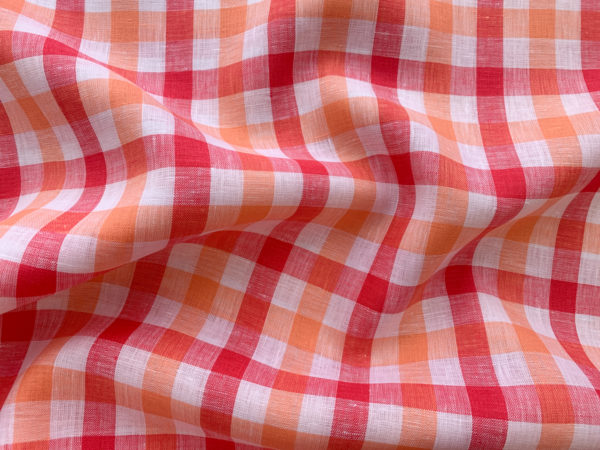 Deadstock Yarn-Dyed Handkerchief Linen - Sherbet Plaid