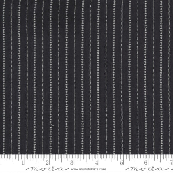 Quilting Cotton - Low Volume - Wide Dot Stripe - Charcoal