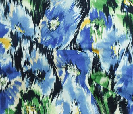 Viscose/Spandex Jersey - Dakota Floral - Blue - Stonemountain ...