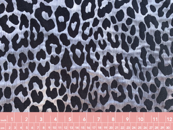 Rayon/Nylon Brocade - Leopard - Black/Metallic Silver - Stonemountain ...