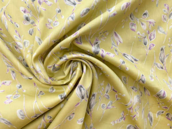 Hokkoh - Cotton Satin-Face Lawn - Yellow Floral