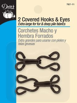 Dritz Covered Hooks & Eyes - Brown - 2ct