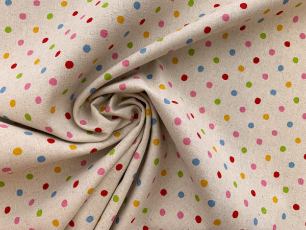 Sevenberry - Cotton/Linen Canvas - Small Dots - Rainbow