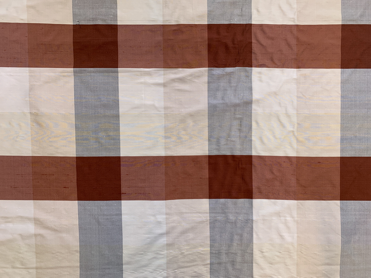 Silk Shantung - Plaid - Salt - Stonemountain & Daughter Fabrics