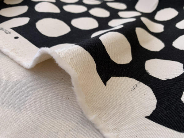 Japanese Cotton Canvas - Uneven Dots - Black on White