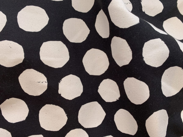 Japanese Cotton Canvas - Uneven Dots - Black on White