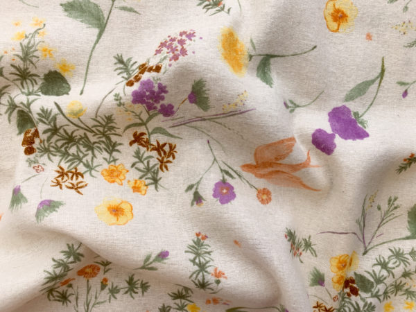 Nani Iro - Brushed Linen/Cotton Flannel - Meadow - Ivory