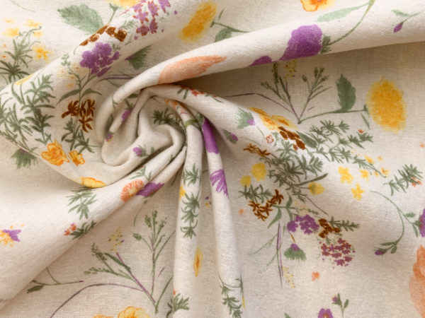 Nani Iro - Brushed Linen/Cotton Flannel - Meadow - Ivory