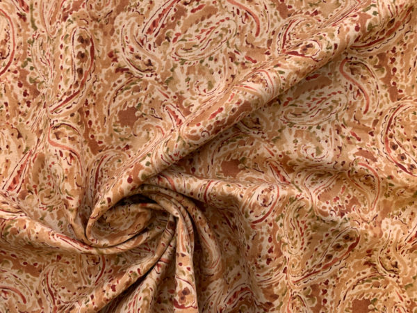 Japanese Cotton/Linen Poplin - Paisley - Sunset