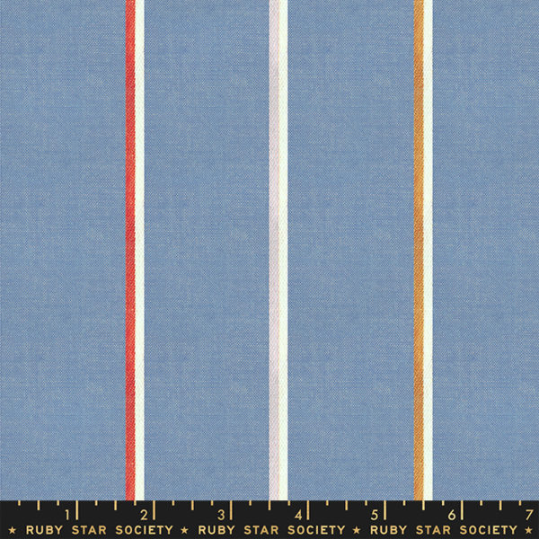 Warp & Weft Cotton Wovens - Heirloom Stripe - Blue Slate