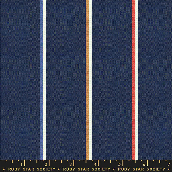 Warp & Weft Cotton Wovens - Heirloom Stripe - Blue Slate