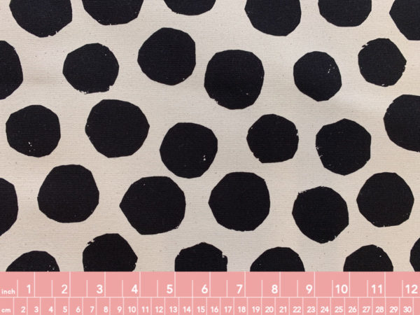 Japanese Cotton Canvas - Uneven Dots - Black on White