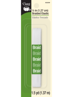 Dritz 1/2" Braided Elastic - 1 1/2 yards - White