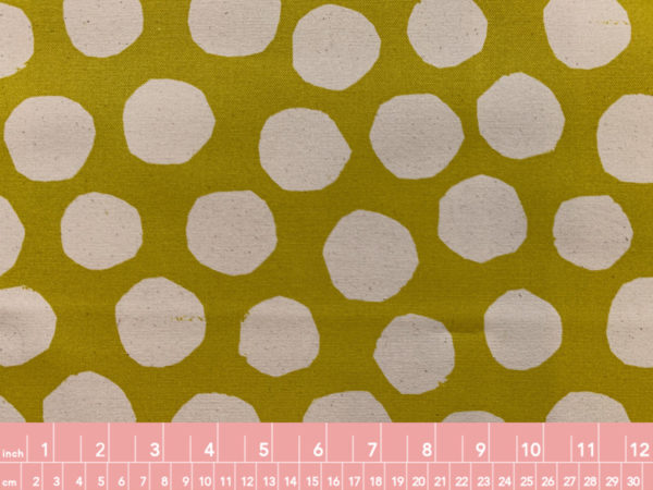 Japanese Cotton Canvas - Uneven Dots - White on Yellow