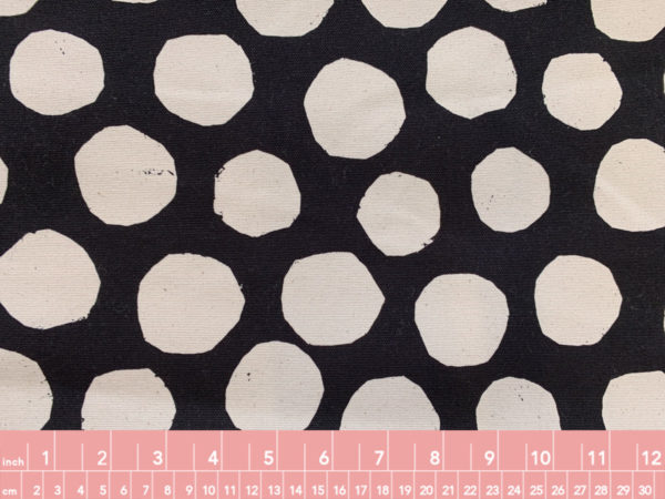 Japanese Cotton Canvas - Uneven Dots - Black on White