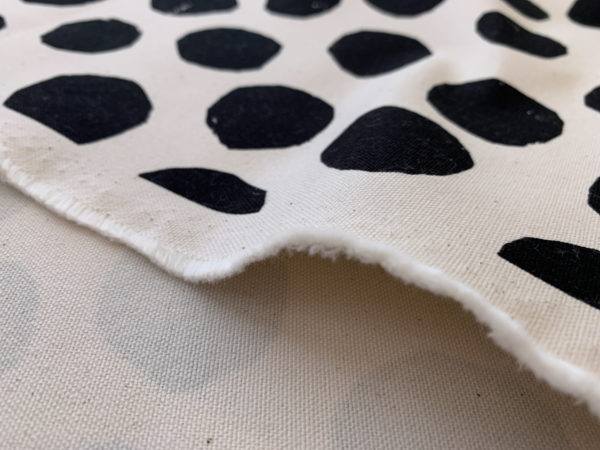 Japanese Cotton Canvas - Uneven Dots - Black on White