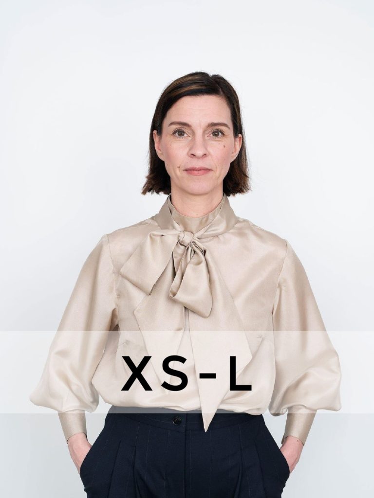 blouse with bow tie collar