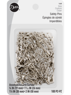 Dritz Safety Pins & Storage Box, Assorted Sizes, 100 pc