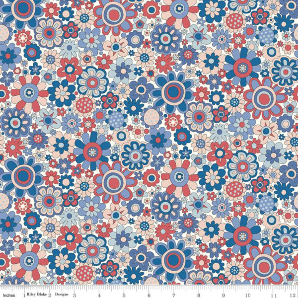 Quilting Cotton - Liberty of London - Sunny Afternoon - Retro Indigo