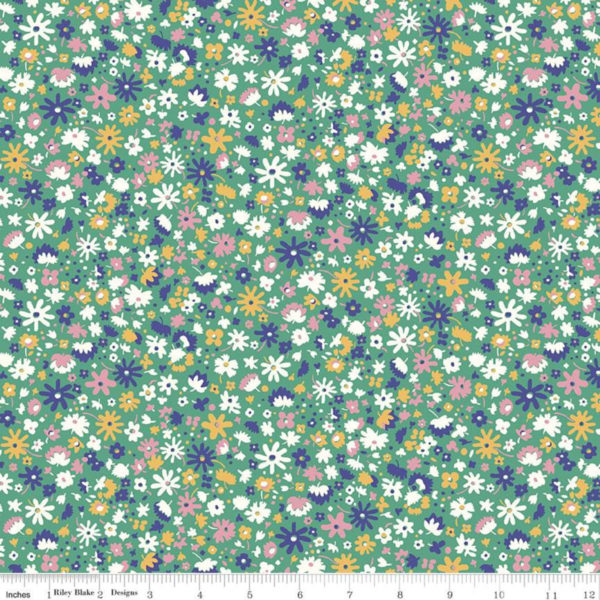 Quilting Cotton - Liberty of London - Bloomsbury Blossom - Bohemian Brights - Green