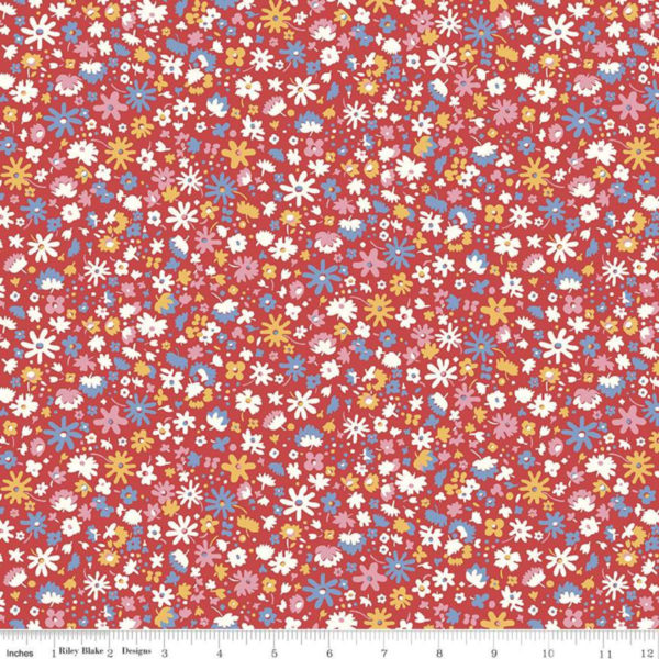 Quilting Cotton - Liberty of London - Bloomsbury Blossom - Bohemian Brights - Red