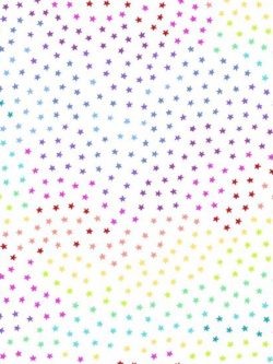 Quilting Cotton - Star Bright - Rainbow on White