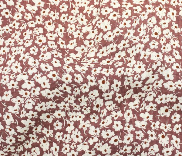 Textured Cotton/Rayon Voile - Floral Field - Plum