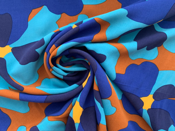 Rayon Voile - Flower Party - Blue