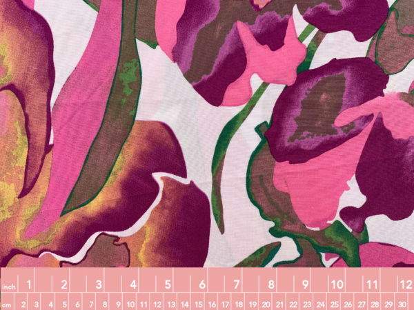 Viscose Poplin Print – Painterly Floral - Fuchsia