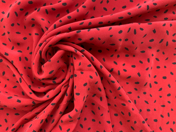 Amour Vert - Sandwashed Silk Crepe de Chine - Doucet Dot - Red