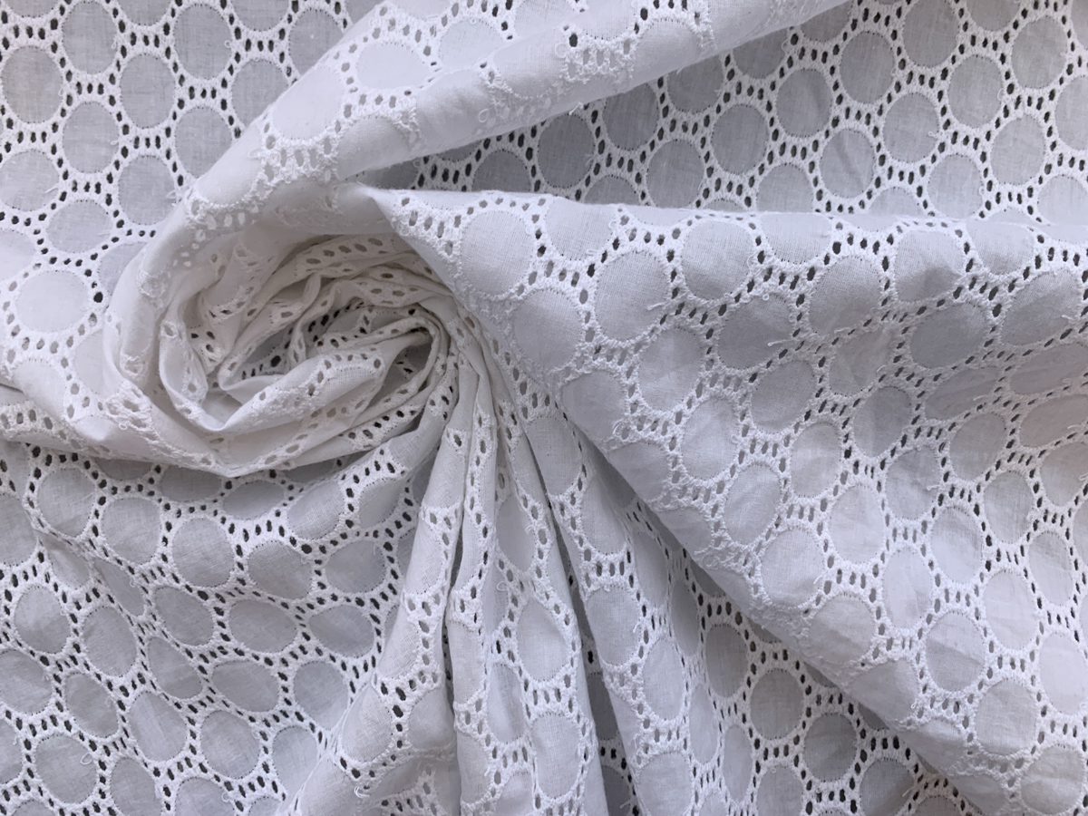 Cotton Eyelet - Ivory - Gala Fabrics