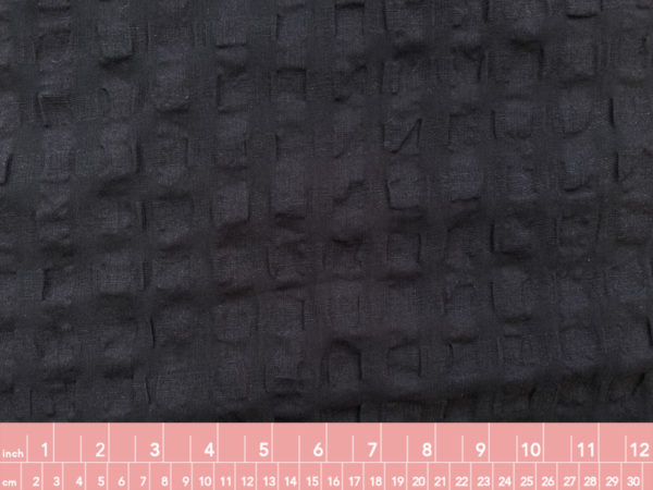 Linen/Viscose Giant Seersucker - Black