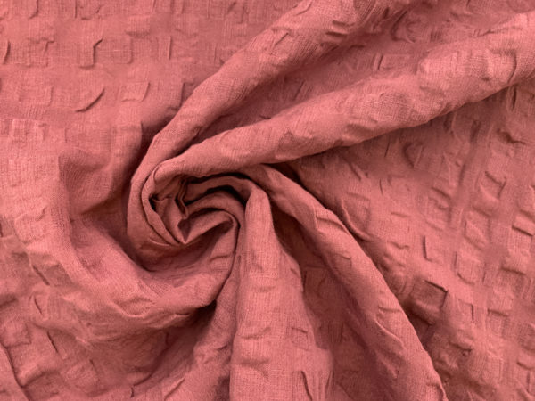 Linen/Viscose Giant Seersucker - Cactus Rose