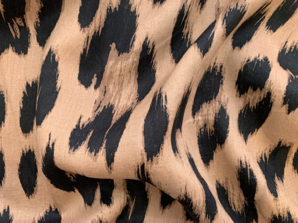 Printed Linen - Leopard - Natural