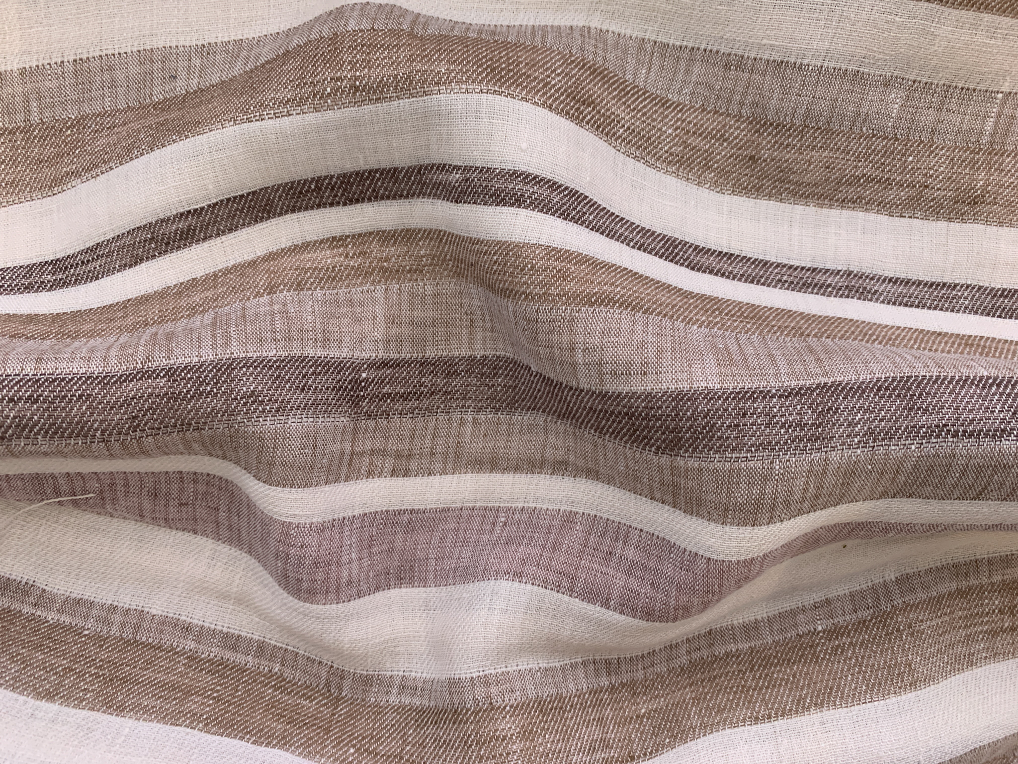 Linen Fabric Stripe Natural - Pattern fabrics - LinenMe