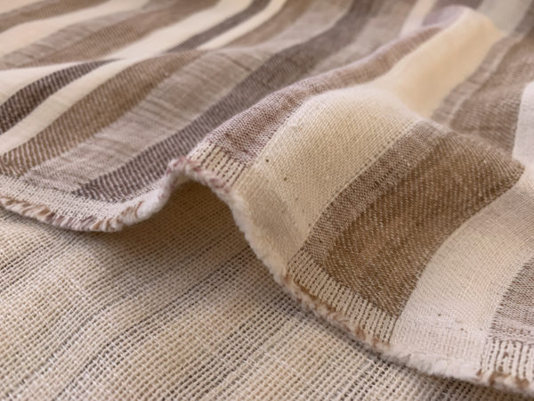 Linen/Ramie/Cotton Yarn Dyed Double Cloth - Natural