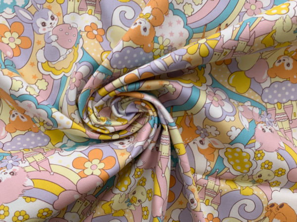 Japanese Cotton Oxford - Kawaii Dreamscape - Brights