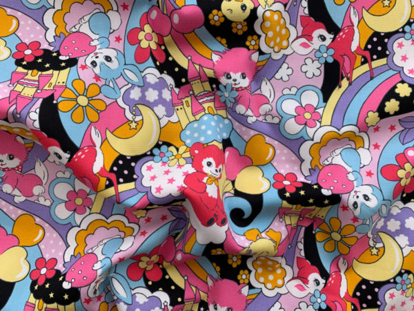 Japanese Cotton Oxford - Kawaii Dreamscape - Brights