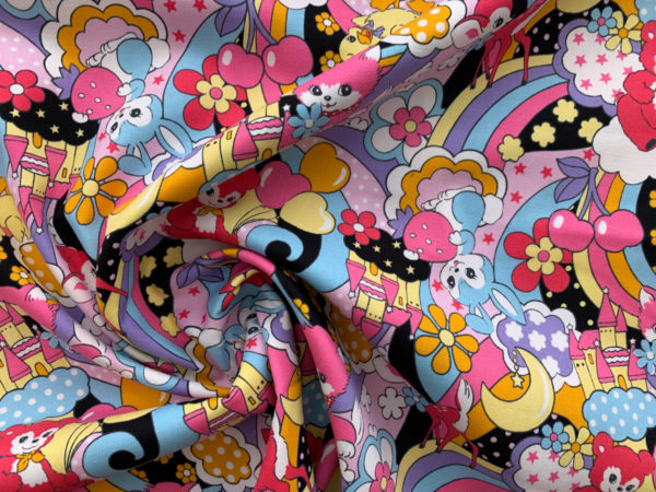 Japanese Cotton Oxford - Kawaii Dreamscape - Brights