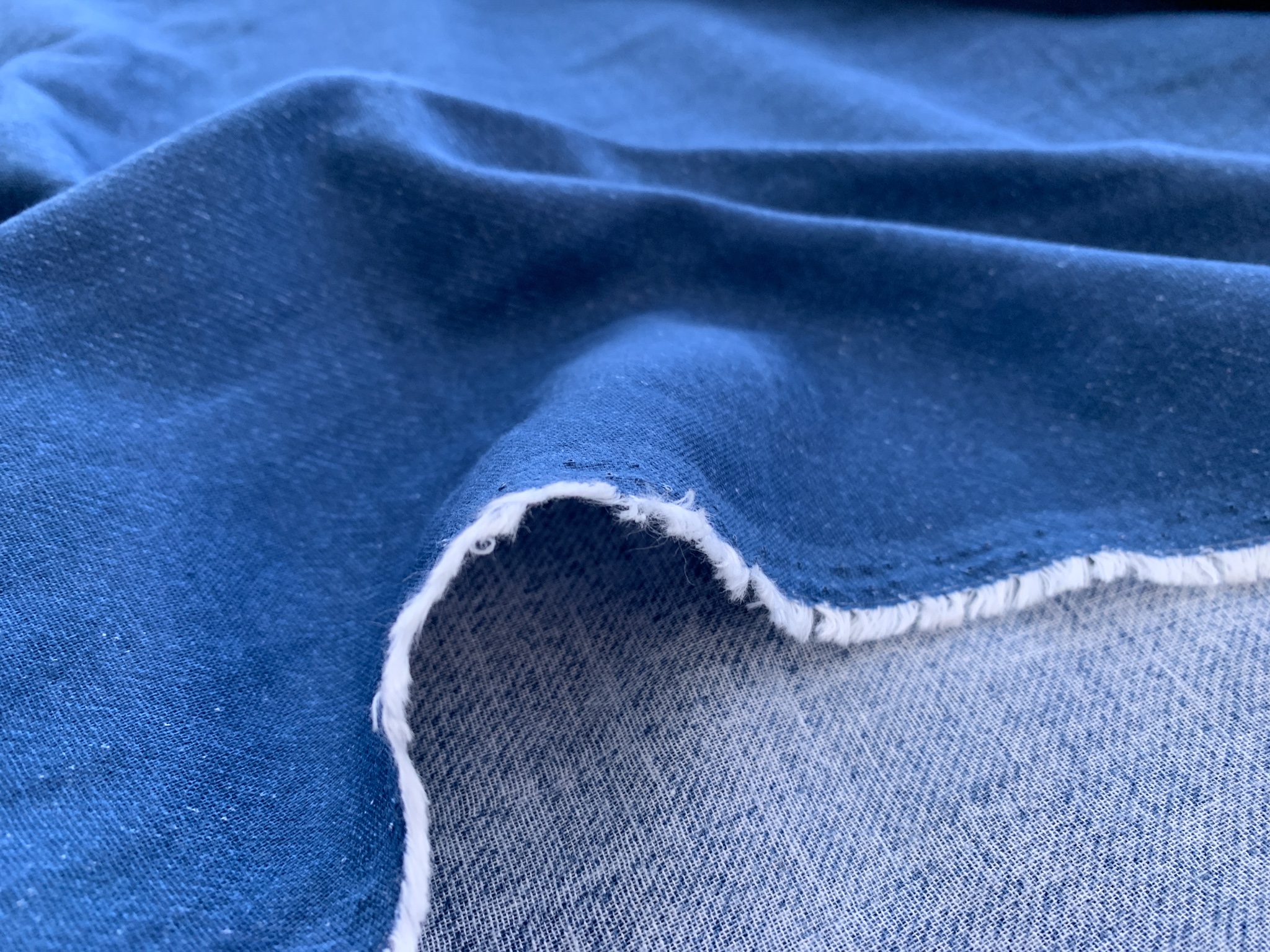 Japanese Cotton Double Gauze Denim Look Dark Blue Stonemountain