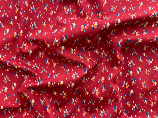 Japanese Cotton Poplin - Geometric - Red