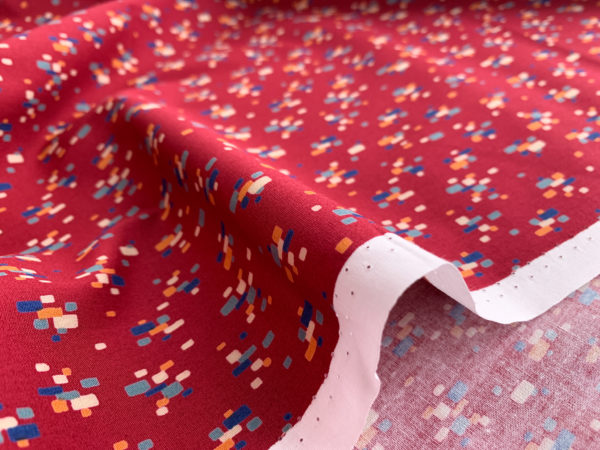 Japanese Cotton Poplin - Geometric - Red