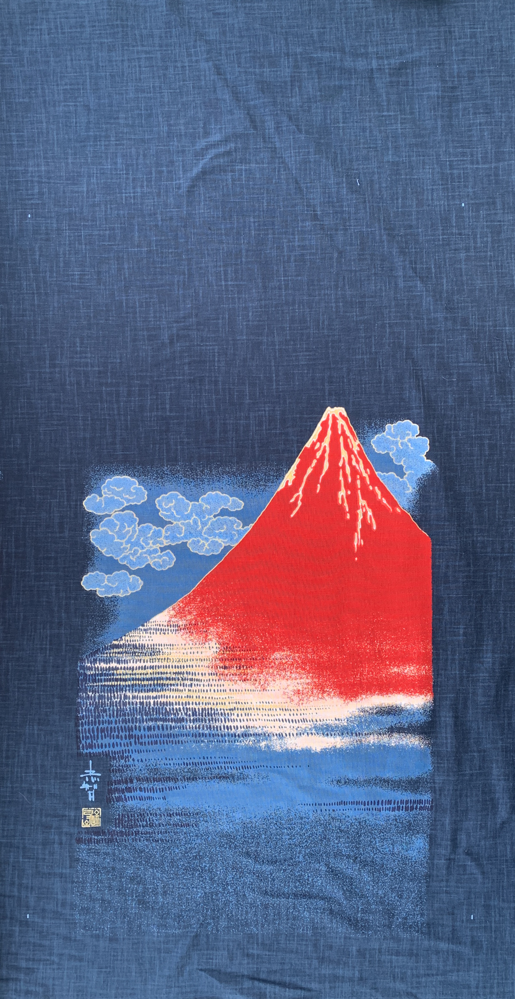 Japanese Cotton Noren Panel - Mountain - Stonemountain & Daughter Fabrics
