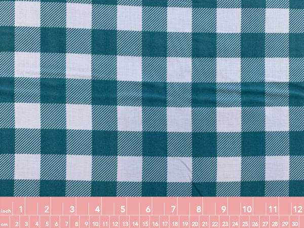 Organic Cotton Double Gauze - Buffalo Check - Teal