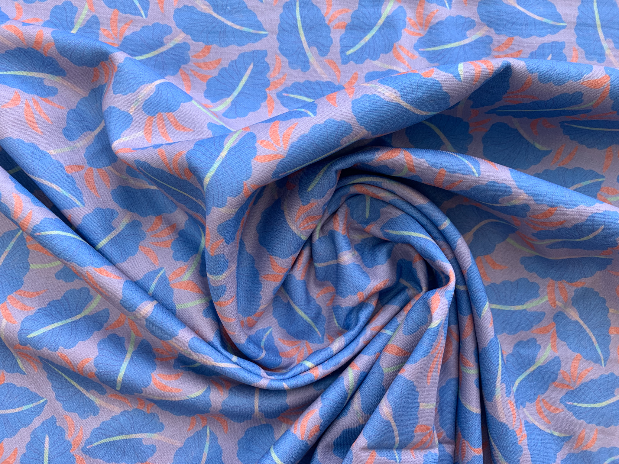 Organic Cotton Double Gauze Botanica Canopy Blue Stonemountain & Daughter Fabrics